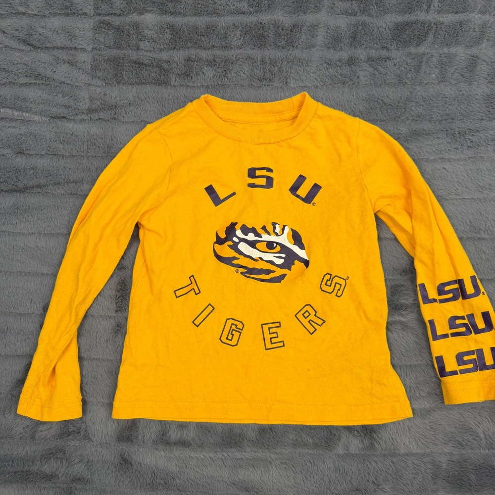 LSU Tigers Gen2 Kids Yellow Long Sleeve Graphic T-Shirt Size 4T NCAA 15089